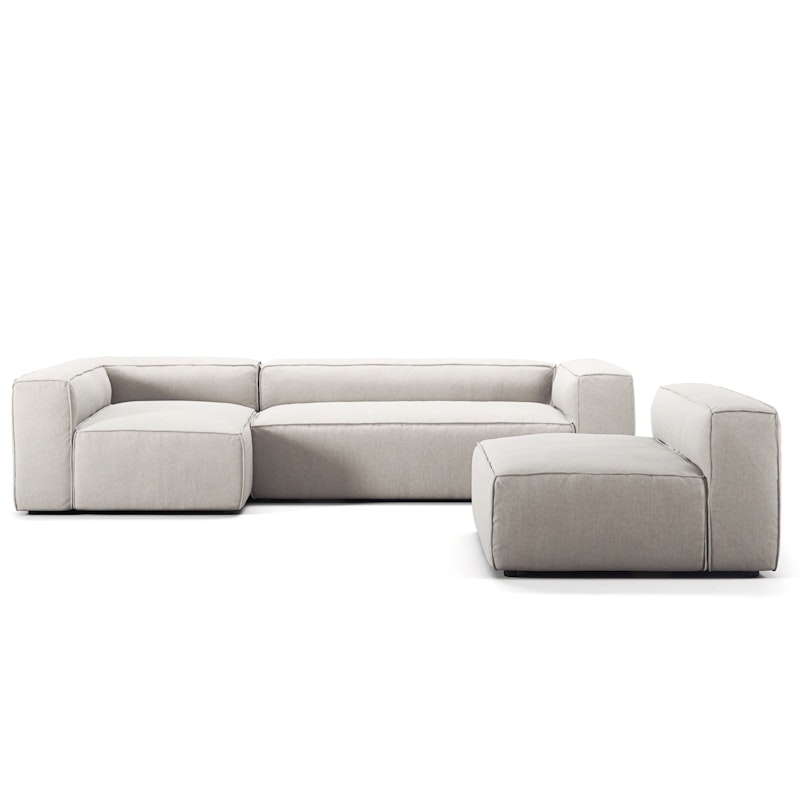 Grand 4-Personers Sofa Divan Venstre med Lænestol, Moon White