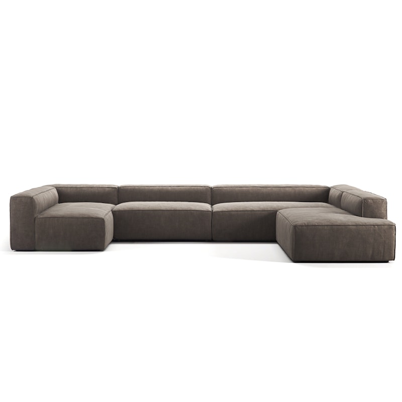 Grand 5-Personers Sofa divan Højre, Mole Brown