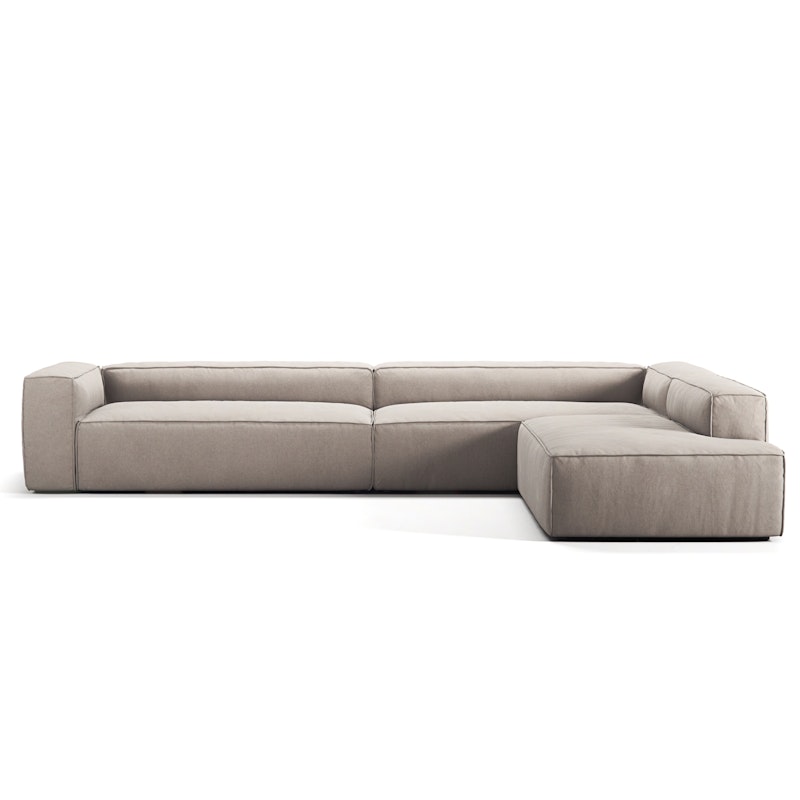 Grand Hjørnesofa 5-Pers åben ende Højre, Sandshell Beige