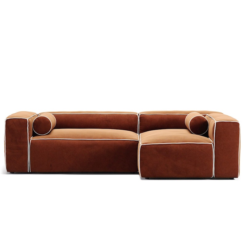 Grand Hue 3-Personers Sofa Divan Højre, Copper Glow / Moon White