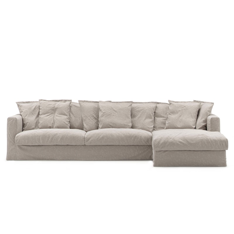 Betræk Til Le Grand Air 3-personers Sofa Hør Divan Højre, Future Grey