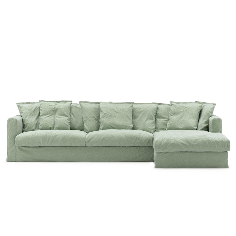 Betræk Til Le Grand Air 3-personers Sofa Hør Divan Højre, Green Pear