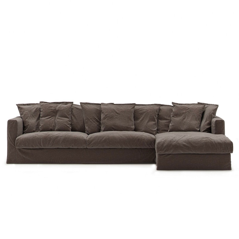 Betræk Til Le Grand Air 3-personers Sofa Hør Divan Højre, Truffle Brown