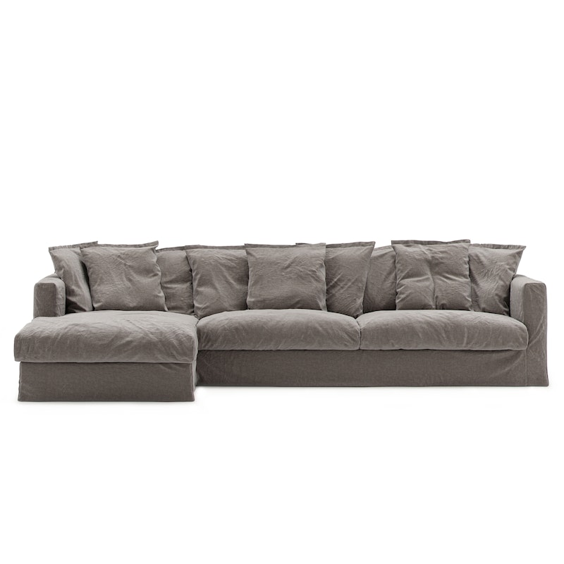 Le Grand Air 3-Personers Sofa Hør Divan Venstre, Smokey Granite