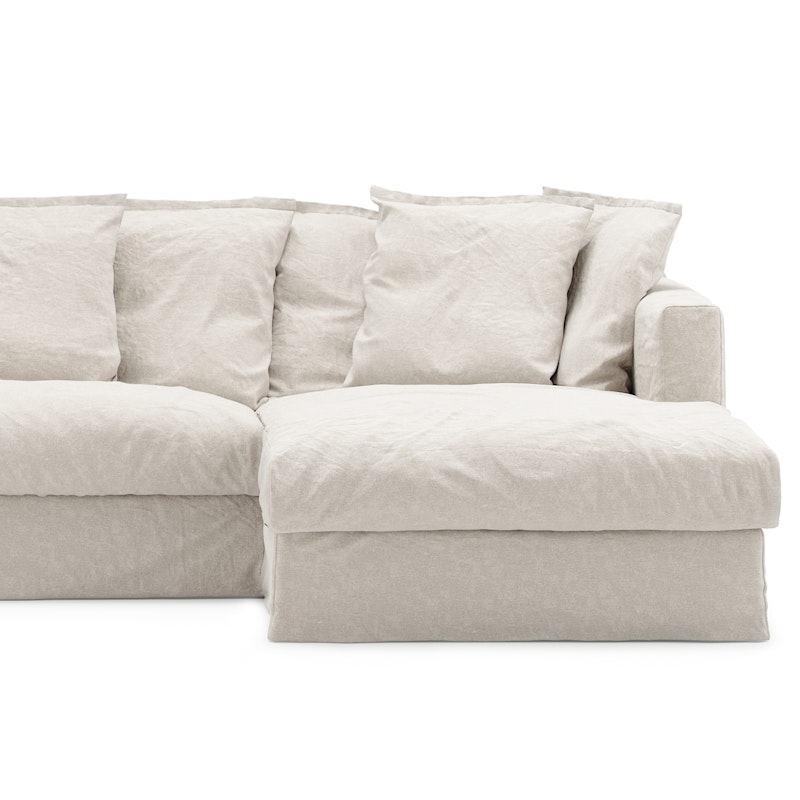 Betræk Til Le Grand Air 3-personers Sofa Hør Divan Højre, Creamy White