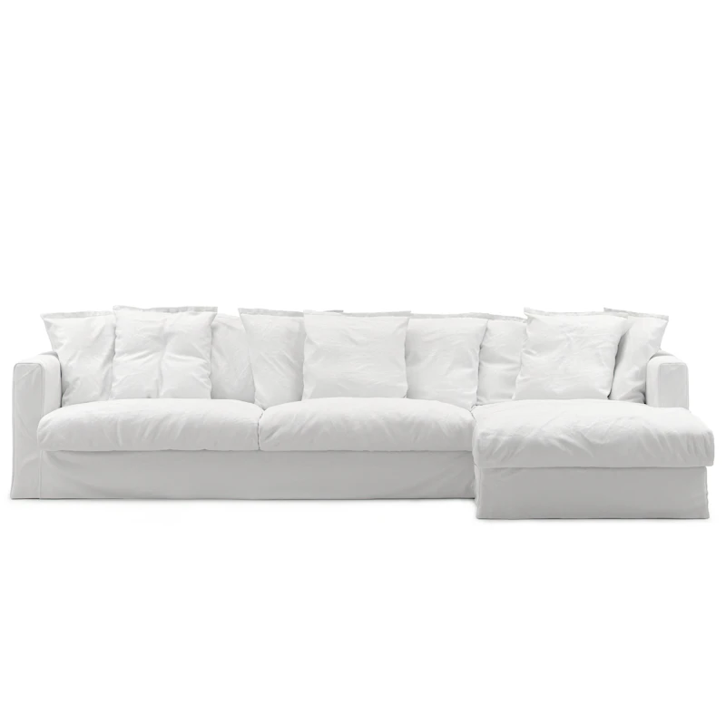 Le Grand Air 3-Personers Sofa Bomuld Divan Højre, Hvid