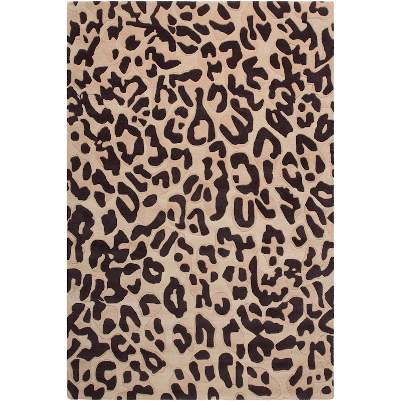Leopard Uldgulvtæppe 250x350 cm, Brunt