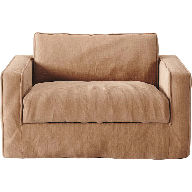 Betræk Til Loom Nest Love Seat Linne, Taupe