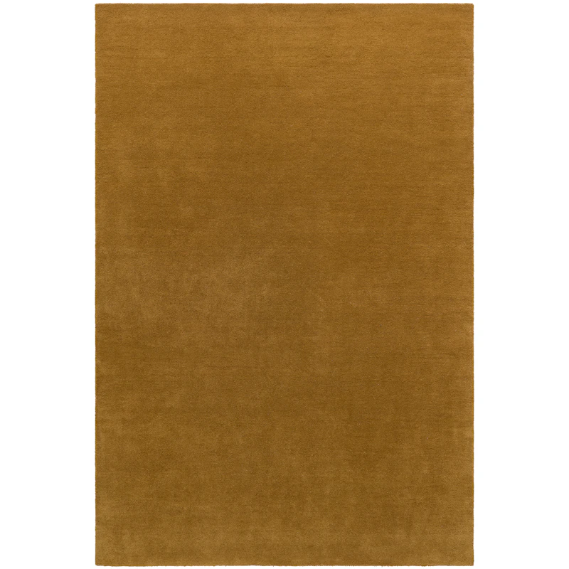 Nordic Plain Uldgulvtæppe 250x350 cm, Mustard