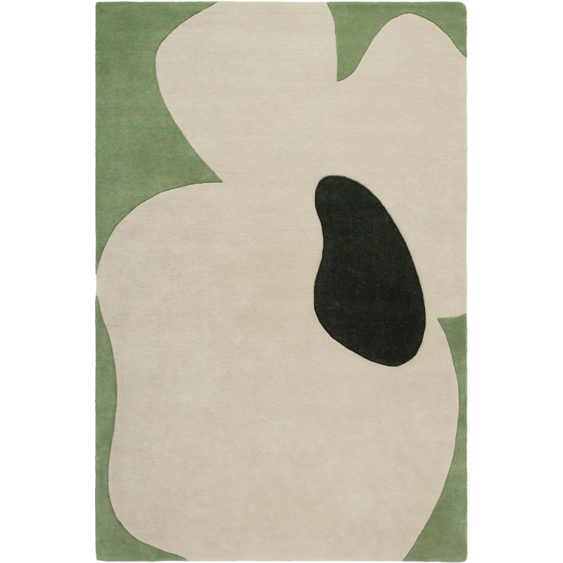 Poppy Uldgulvtæppe 180x270 cm, Grønt