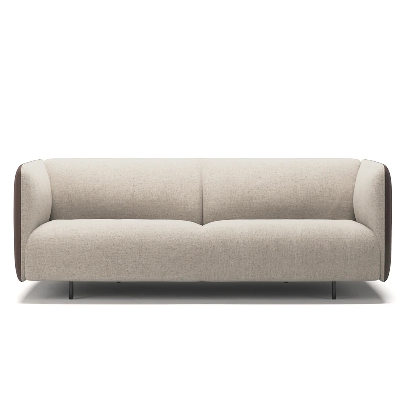Urban 2,5-Personers Sofa Vævet Panelstof, Beige Breeze / Læder