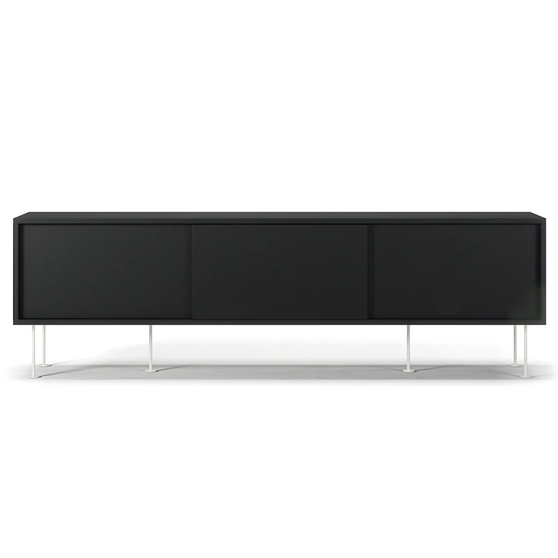 Vogue Mediebænk med Ben 180 cm, Antracitgrå / Hvid