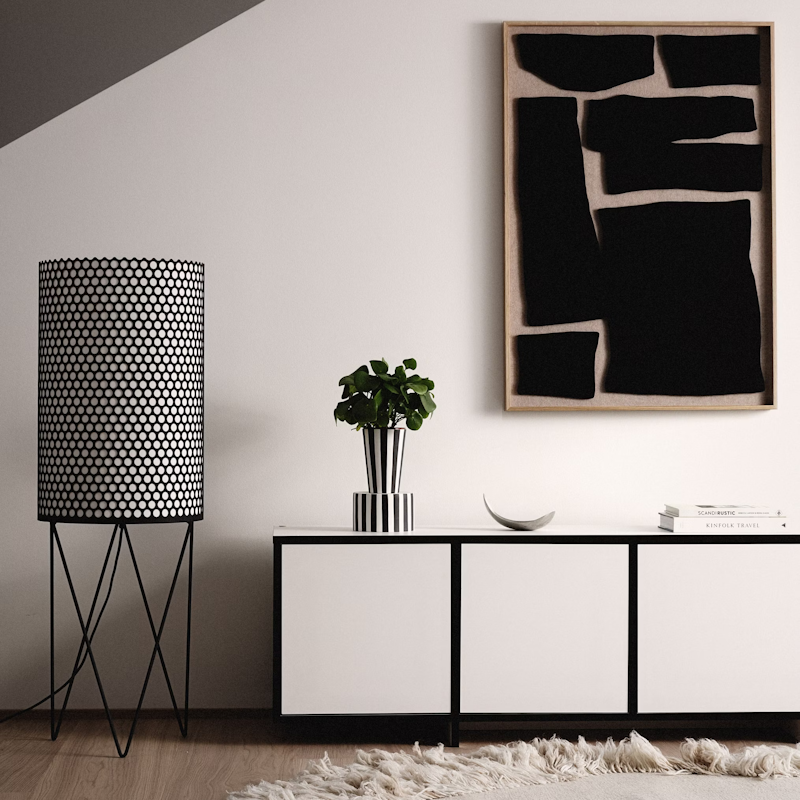 NOIR Mediebænk, Hvid / Sort