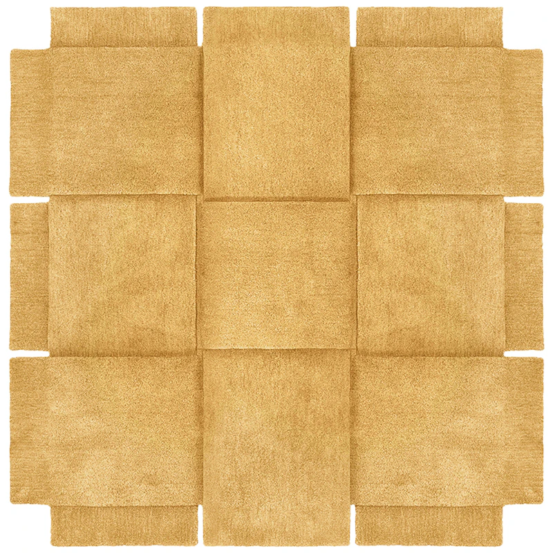 Basket Tæppe Yellow Ochre, 180x180 cm