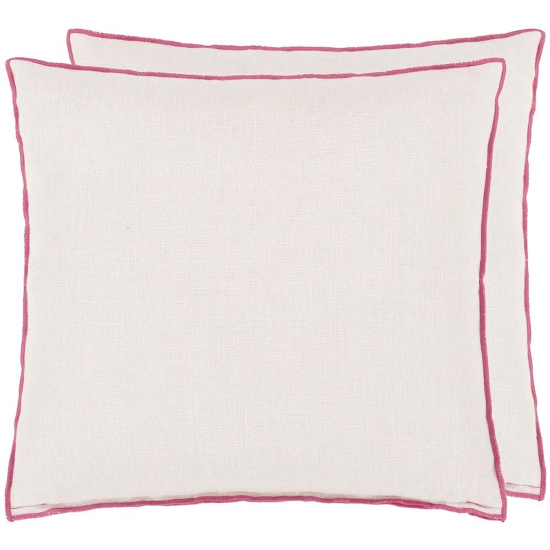 Brera Lino Pude 43x43 cm, Alabaster / Fuchsia