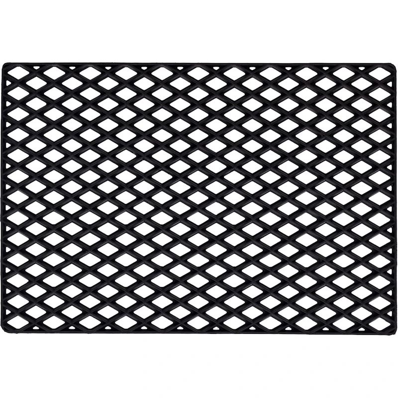 Black Grid Dørmåtte, 60x90 cm