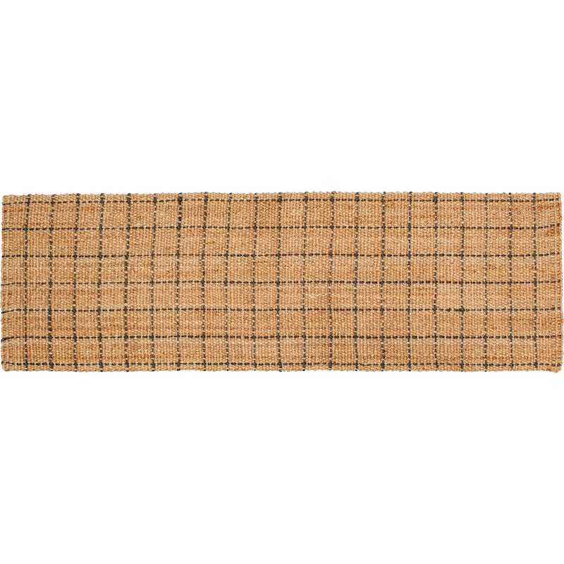 Freja Tæppe Ternet Naturligt, 80x250 cm