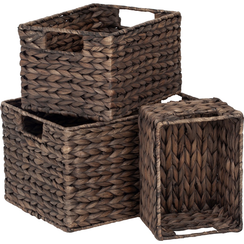 Water Hyacinth Kurve Brune 3-pak, S