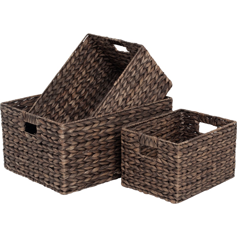 Water Hyacinth Kurve Brune 3-pak, L