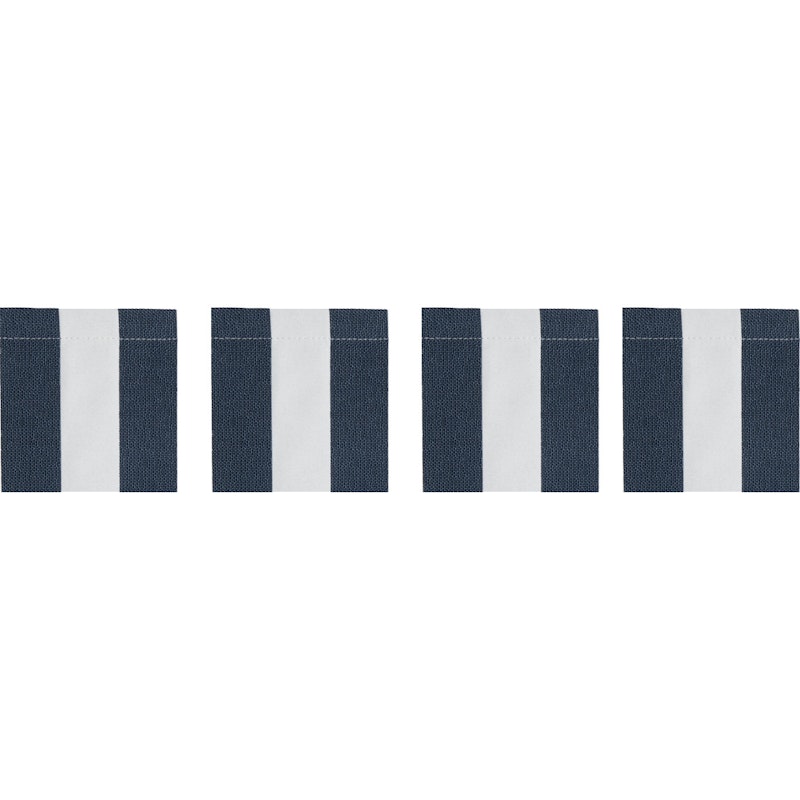 Wide Stripe Glasbrikker 10x10 cm 4-pak, Marineblå