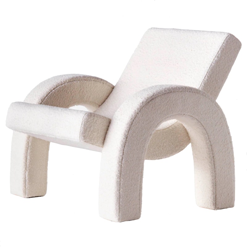 Arco Loungestol, Bouclé Hvid