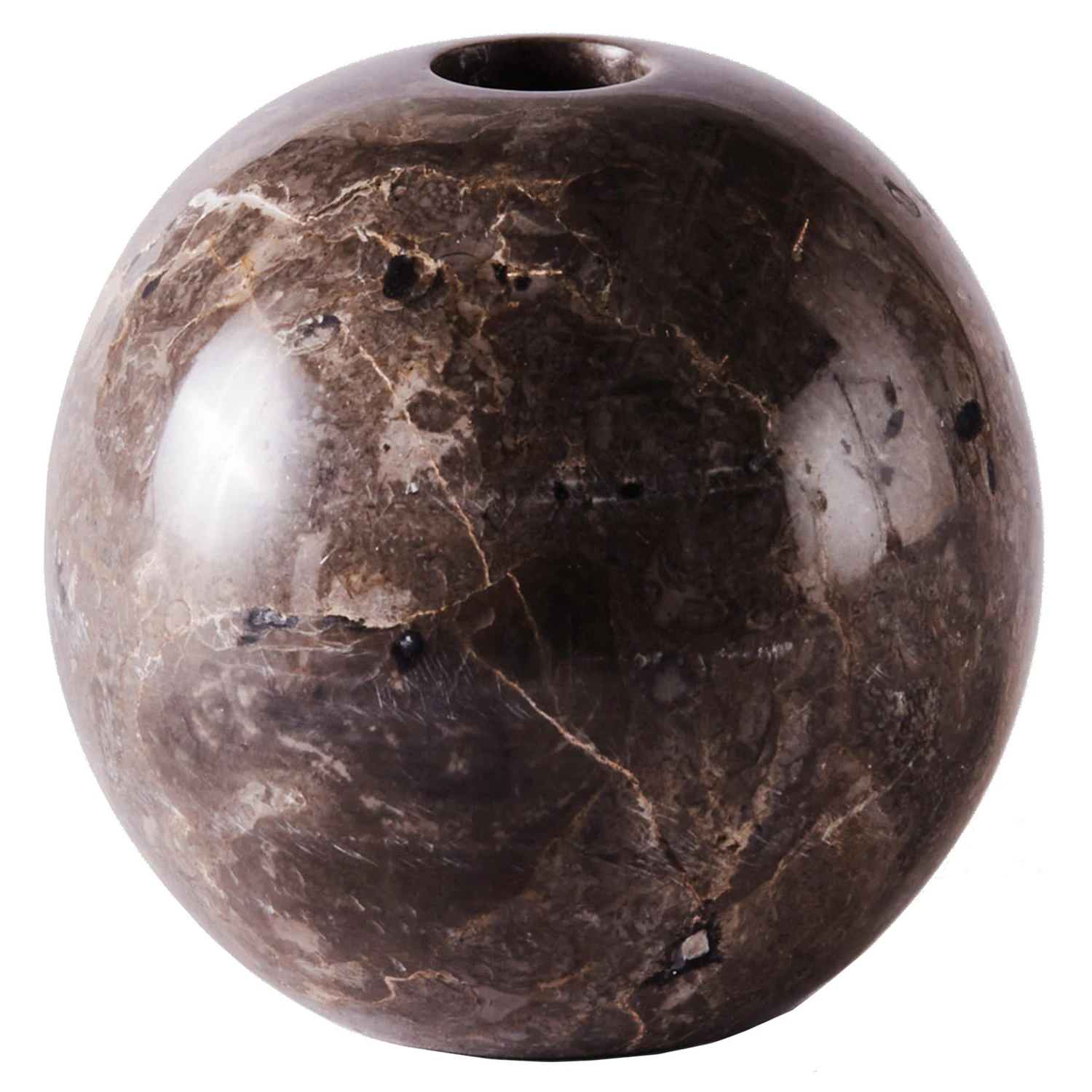 Dusty Deco Sphere Lysestage &Oslash;10 Cm - Fyrfadsstager Marmor Gr&aring; - DD40000034