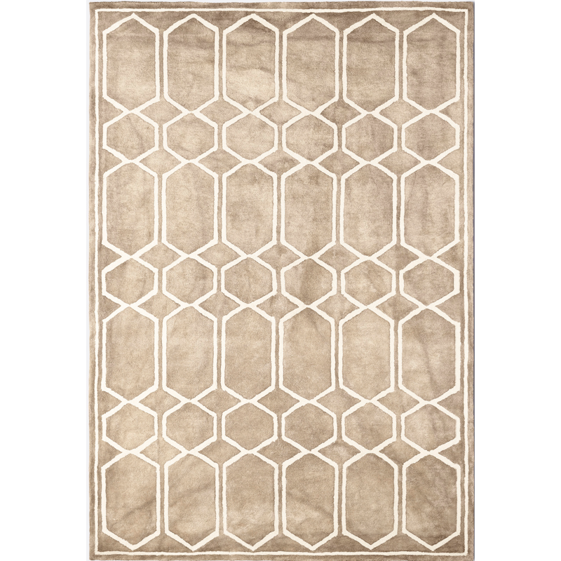 Tie Dye Uldgulvtæppe 250x350 cm, Beige