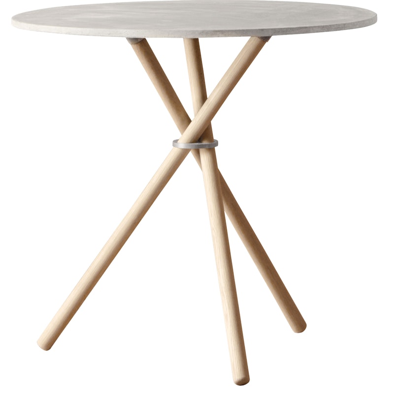 Aldric Sidebord 80 cm, Lys Beton / Lys Eg