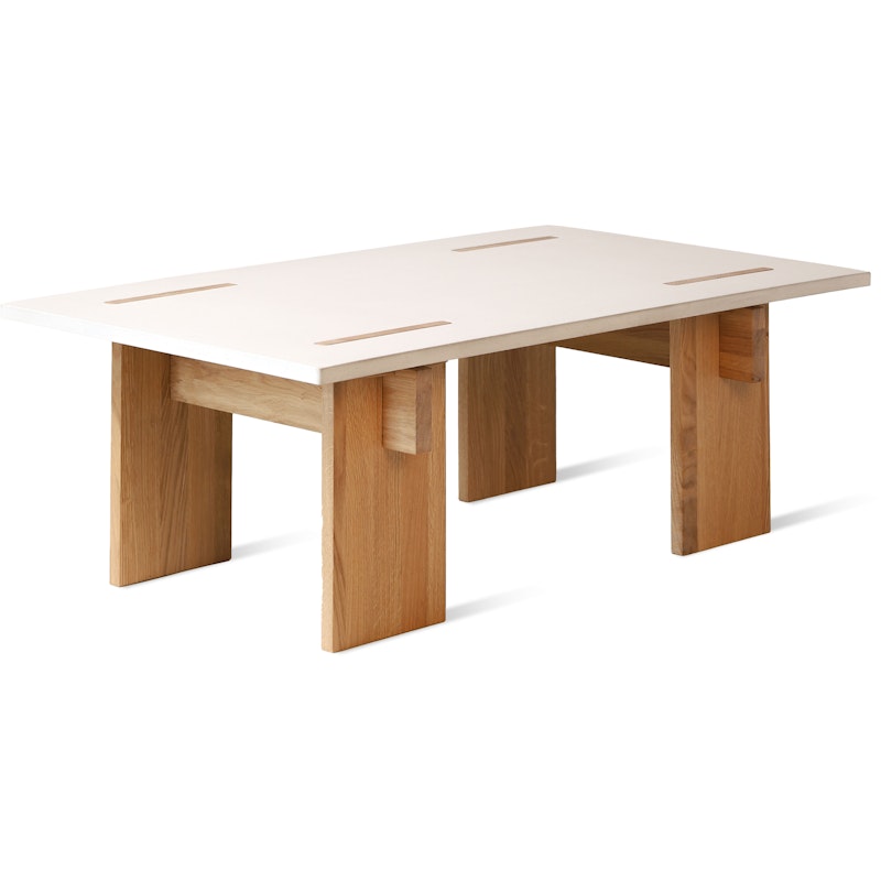 Arnold Sofabord 65x110 cm, Lys Beton / Lys Eg