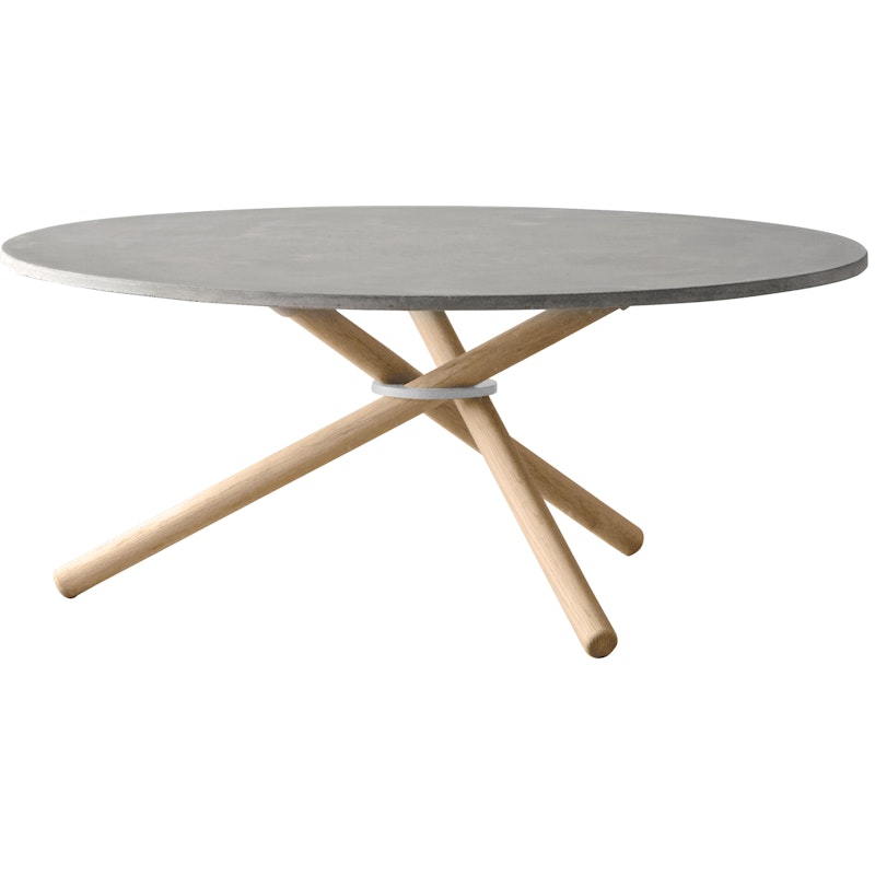 Bertha Sofabord 90 cm, Lys Beton / Lys Eg