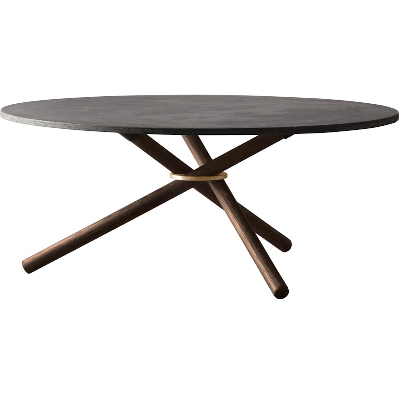 Bertha Sofabord 90 cm, Mørk Beton / Mørk Eg