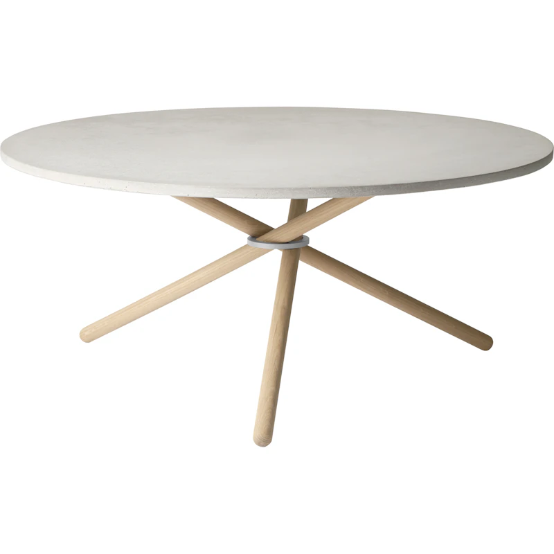 Edda Sofabord 105 cm, Lys Beton / Lys Eg