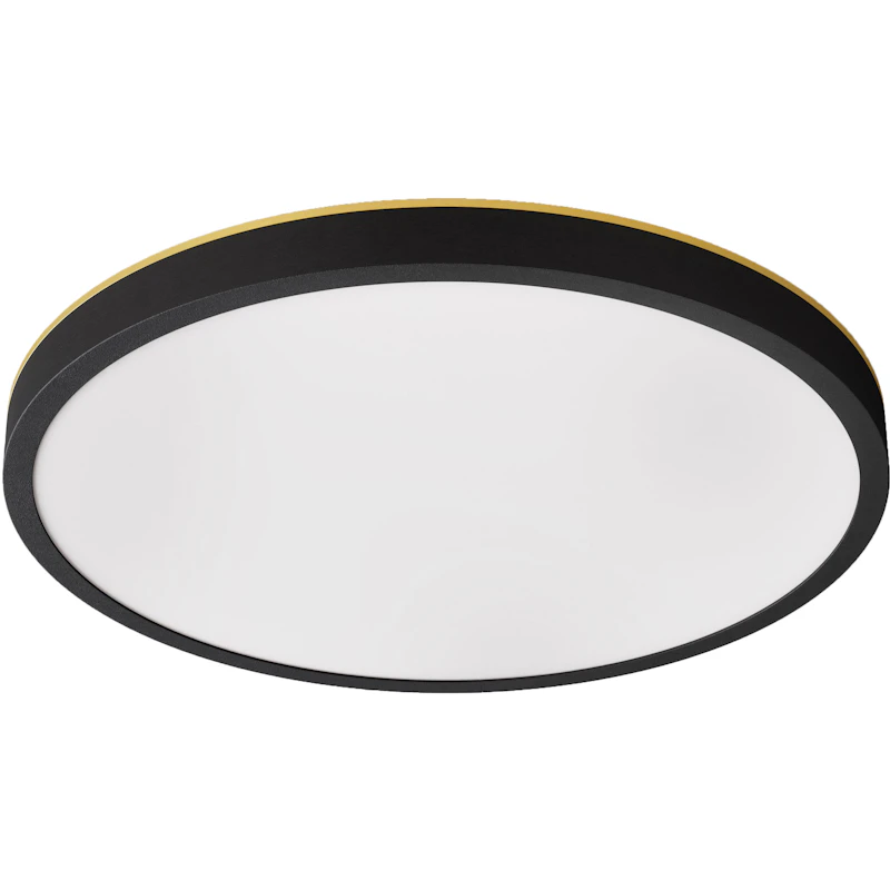 Plafon 30 Væg-/Loftslampe, Sort / Messing