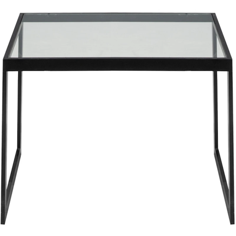 Square Sidebord 56x41x43 cm, Sort/Glas