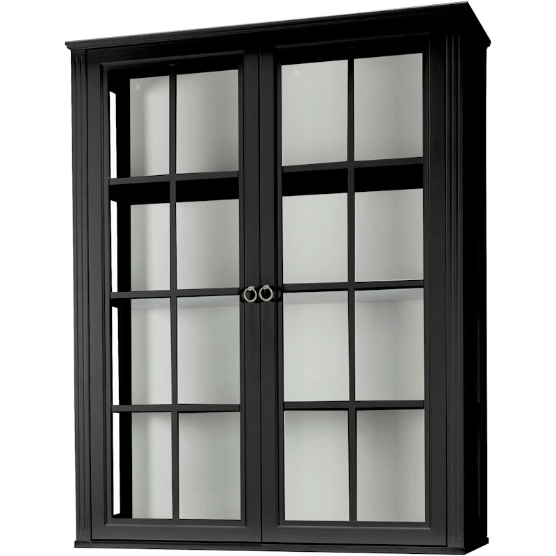 Stockholm 2.0 Vitrin Cabinet 99x34x124, Black