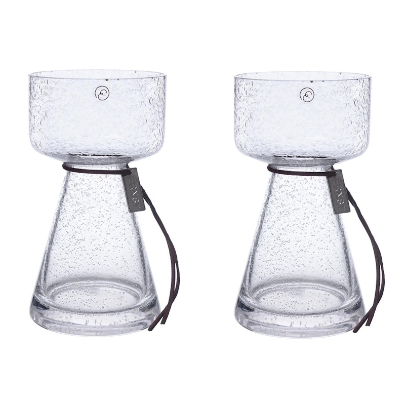 Løgvase Med Boblet Glas H20 cm, 2-pak