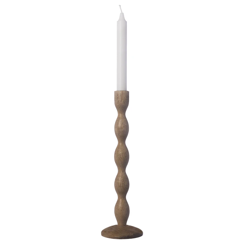 Lysestage Mørkebrun Træ 31 cm, Naturlig