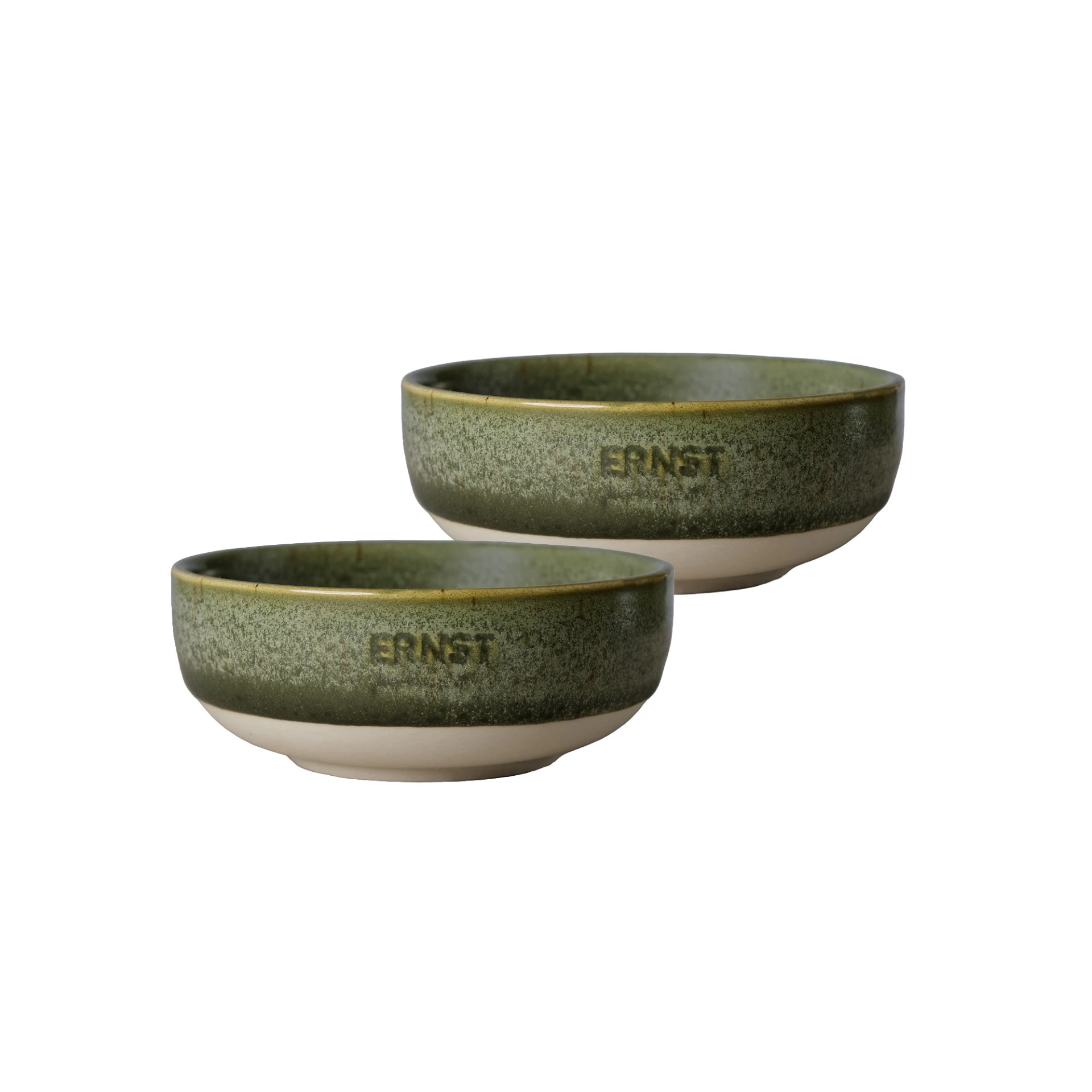 Ernst Sk&aring;l 2-pak ⌀ 11 Cm / Natur - Serveringssk&aring;le Stent&oslash;j Gr&oslash;n - 446781