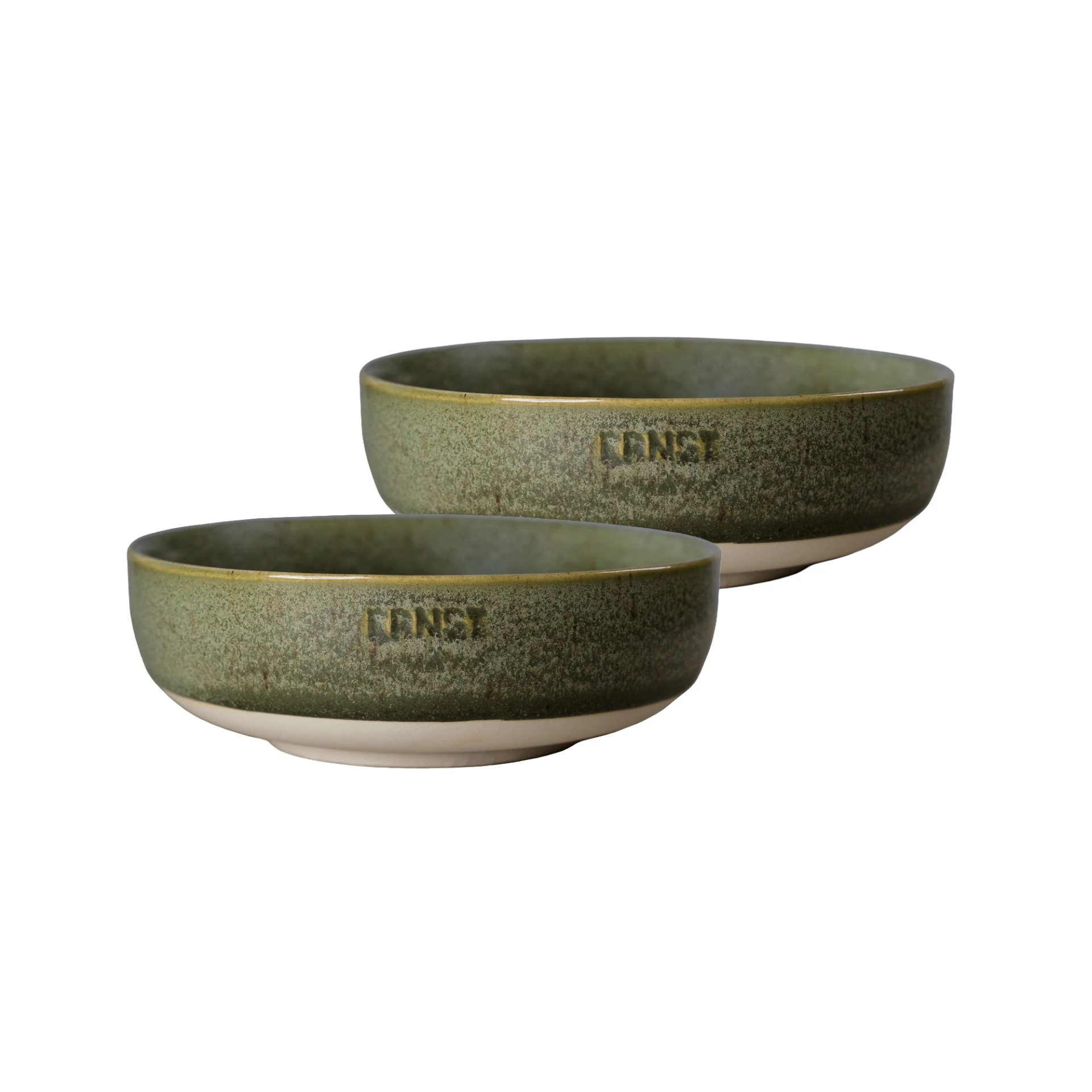 Ernst Sk&aring;l 2-pak 14 Cm / Natur - Serveringssk&aring;le Stent&oslash;j Gr&oslash;n - 446782