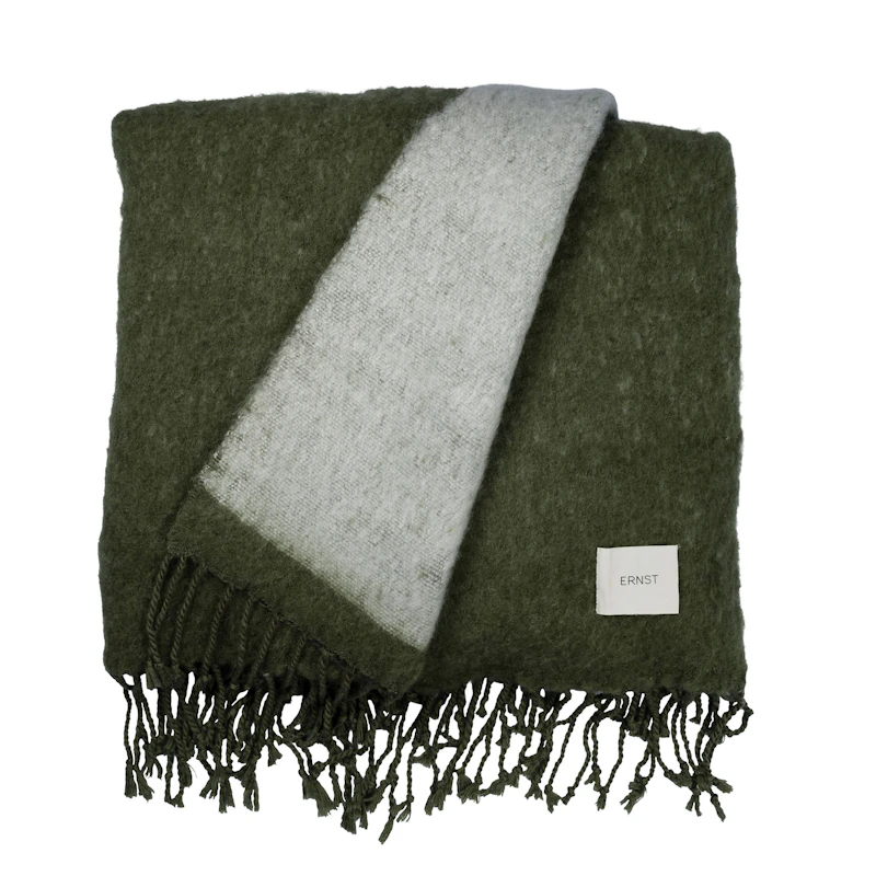 Tæppe 170x130, Hvidt / Grønt