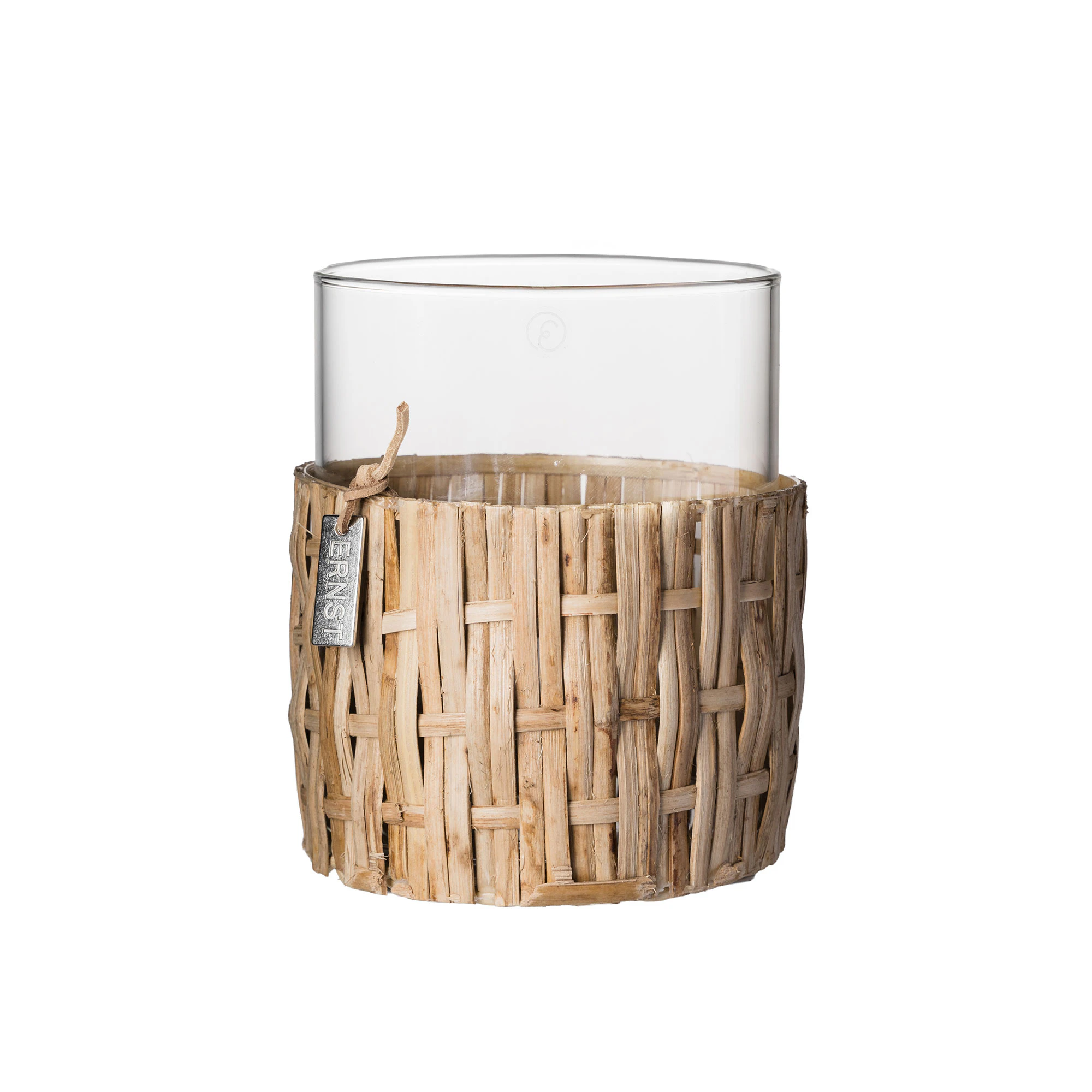 Ernst Vase 12 Cm Natur - Fyrfadsstager Glas M&oslash;rkebrun - 364337