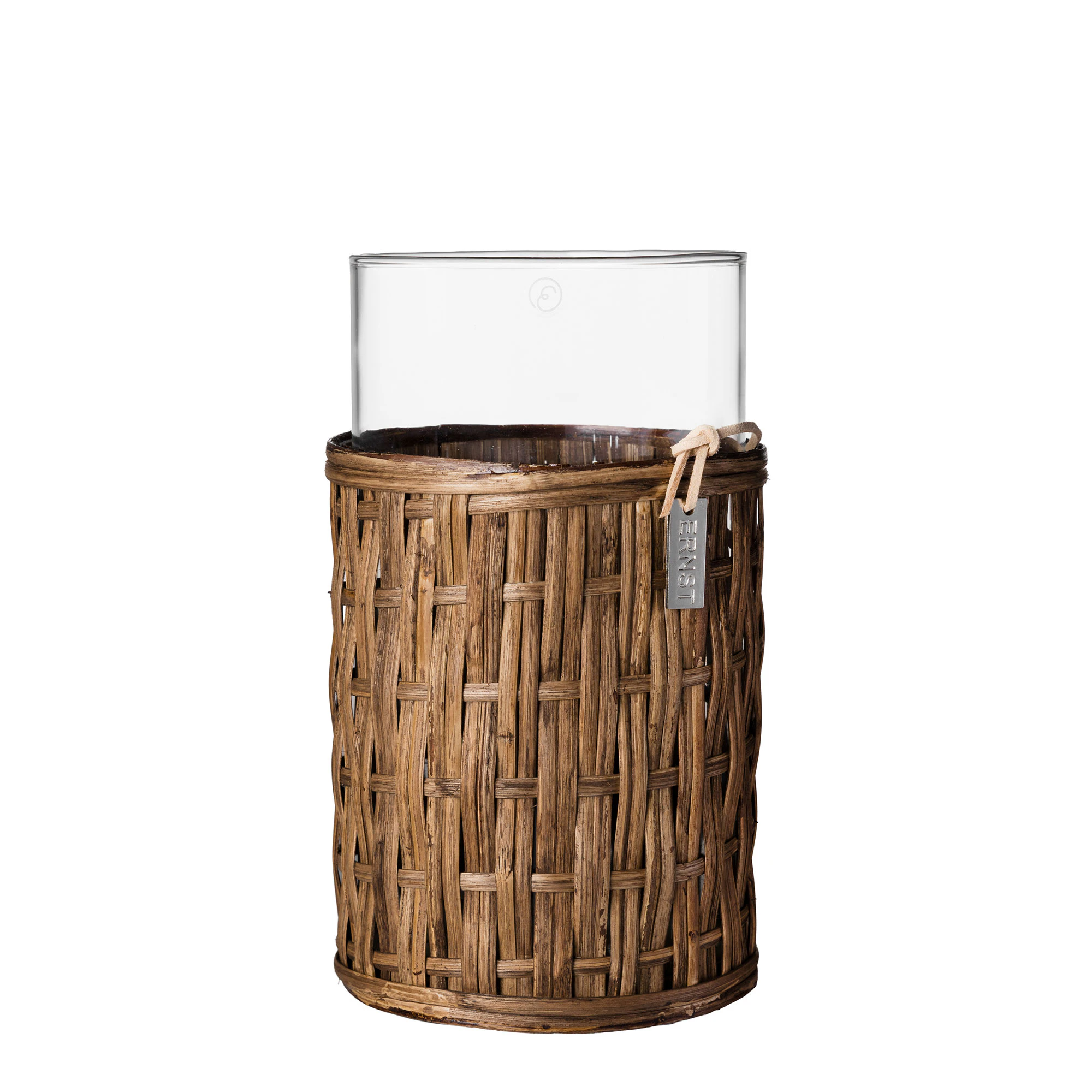 Ernst Vase 18 Cm - Fyrfadsstager Glas M&oslash;rkebrun - 364368