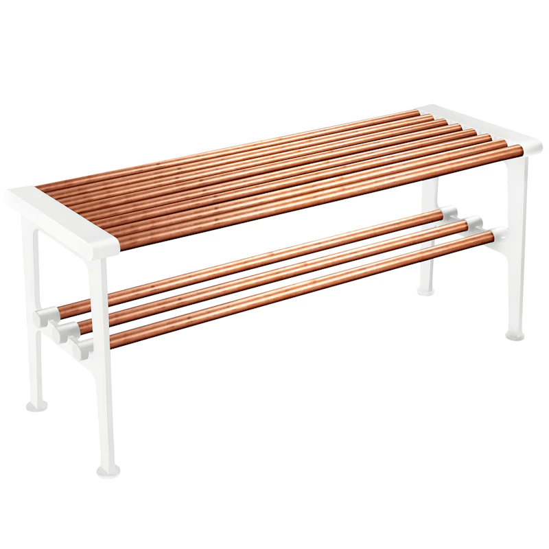 Nostalgi Bænk 100 cm, Kobber / Hvid