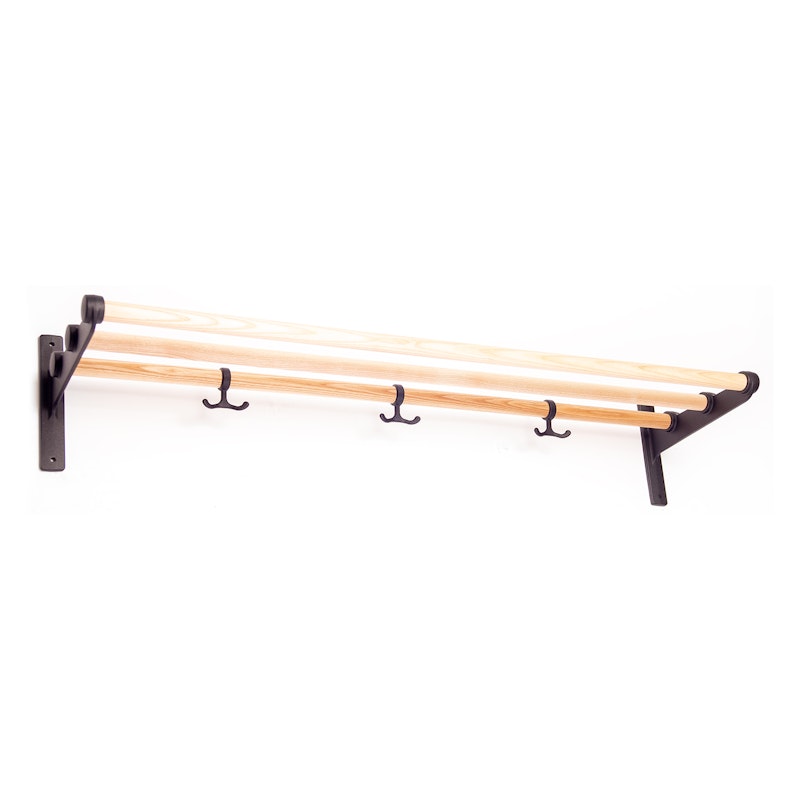 Nostalgi Hat Rack/Shoe Rack, Black Fittings Hattehylde Sort Asketræ