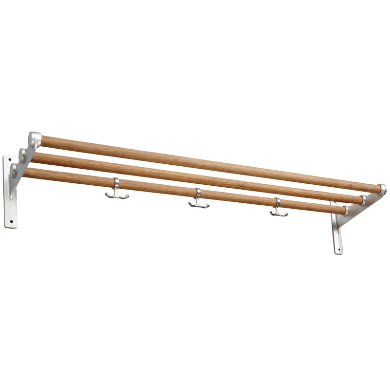 Nostalgi Hattehylde 100 cm, Aluminium / Bambus