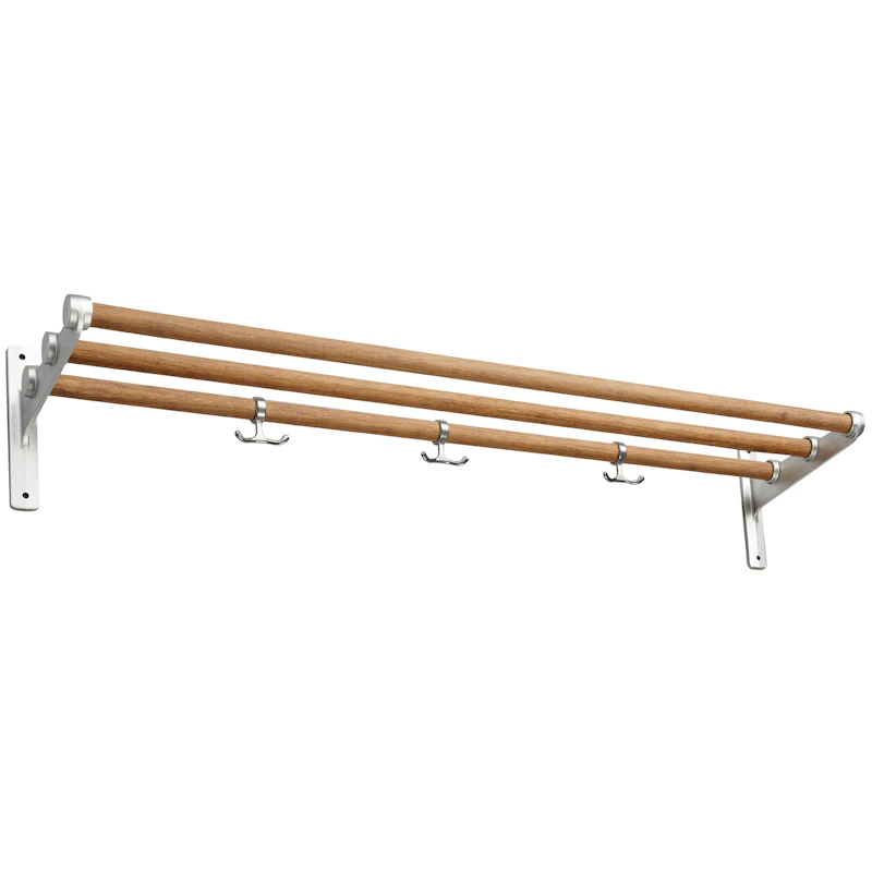 Nostalgi Hattehylde 100 cm, Aluminium / Bambus