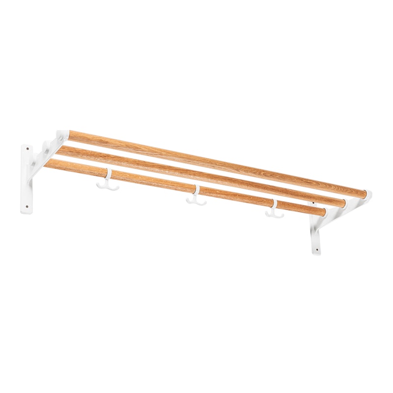 Nostalgi Hattehylde / Skohylde 100 cm, Hvid / Eg