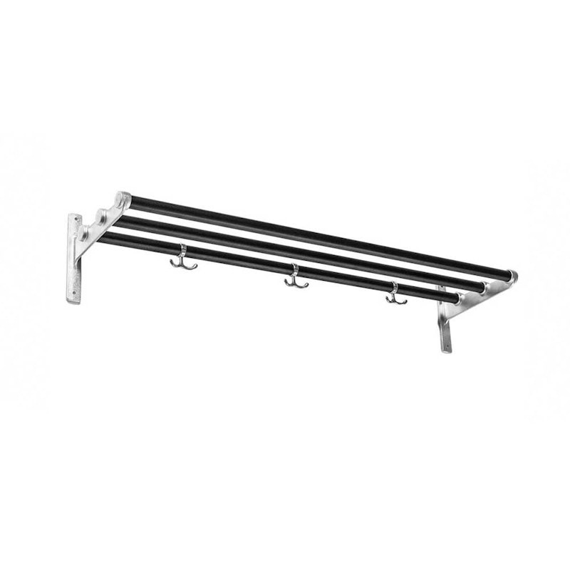 Nostalgi Hat Rack/Shoe Rack, Aluminium Fittings Hattehylde Fremstillet af træ, Fremstillet af genanvendt aluminium Sort Aluminium