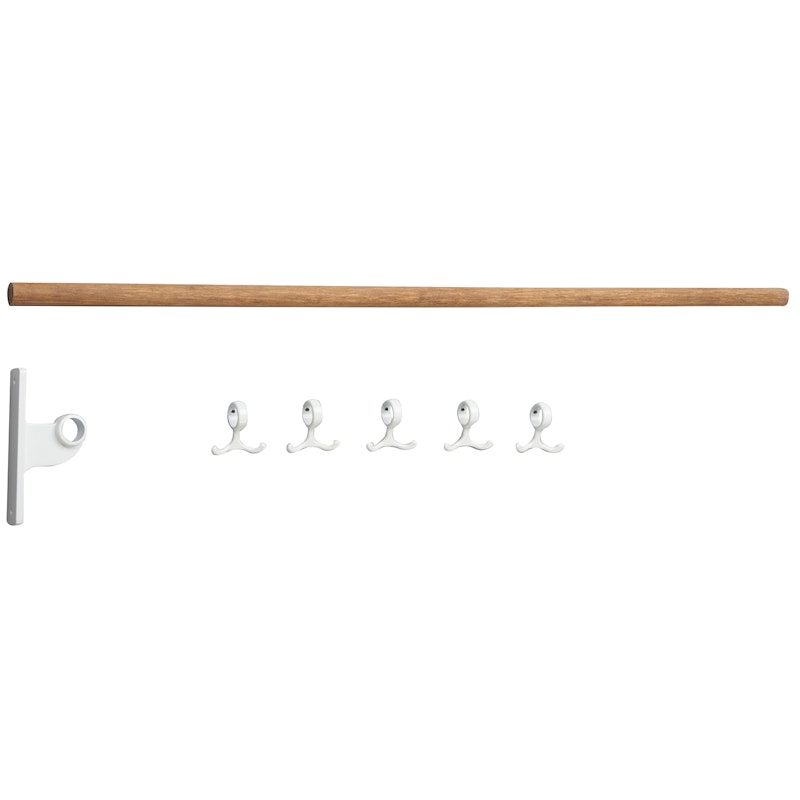 Nostalgi Extension Part For Hook Strip, Black Stained Oak Tilbygningsdel Til Knageliste, Sortbejdset Egetræ Hvid Bamboo