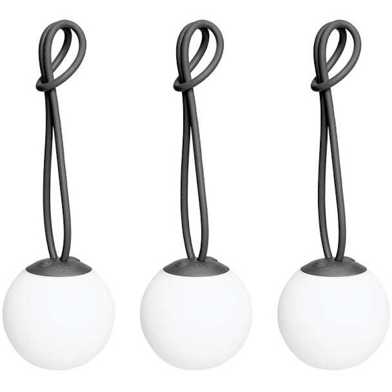 Bolleke Mini Bordlampe Bærbar 3-pak, Antracitgrå